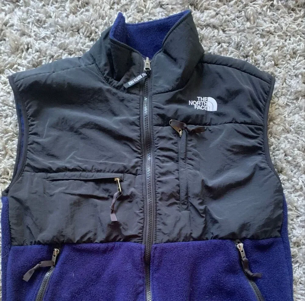 THE NORTH FACE POLARTEC RETRO black blue Fleece VEST Men's sz M